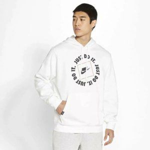 NIKE Men's Sportswear JDI Pullover Fleece Training Hoodie | White | Size: Small